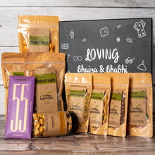 Load image into Gallery viewer, Loving Bhaiya & Bhabhi Gift Hamper- 9 Healthy and Nutritious Snacks - Gift Box