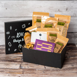 Loving Bhaiya & Bhabhi Gift Hamper- 9 Healthy and Nutritious Snacks - Gift Box